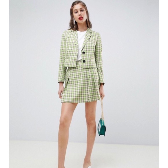 ASOS plaid skirt in yellow and green - Picture 2 of 6